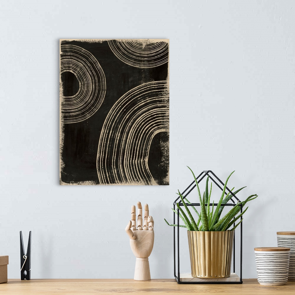 A bohemian room featuring Rings On Charcoal II