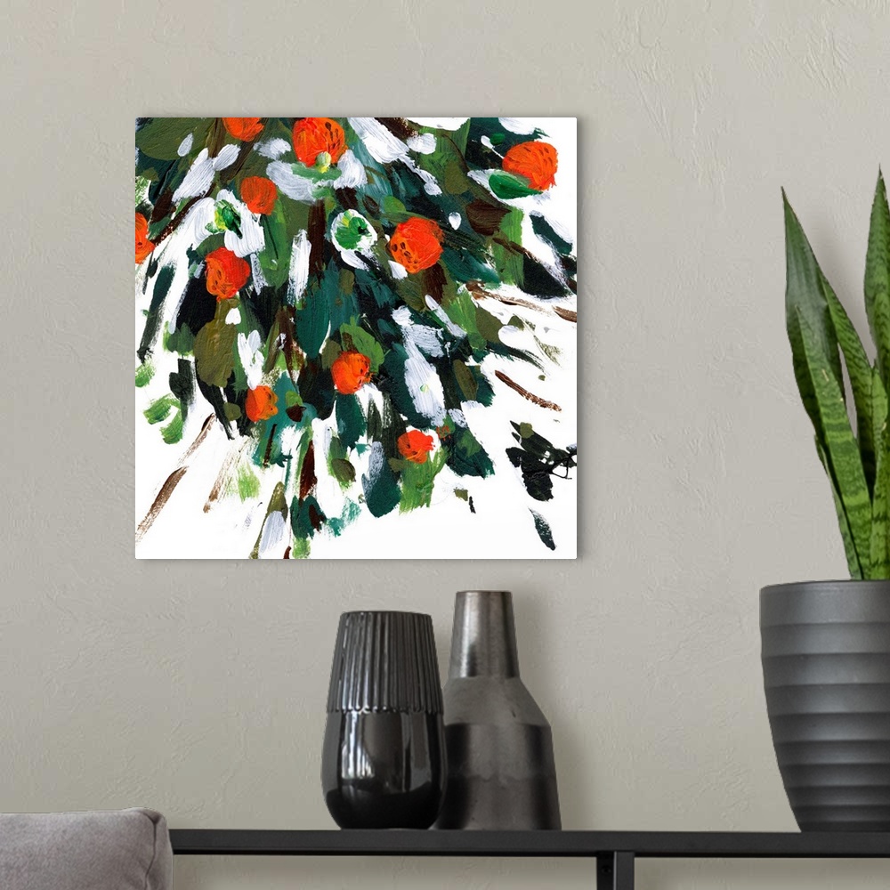 A modern room featuring Ripe Tangerines I
