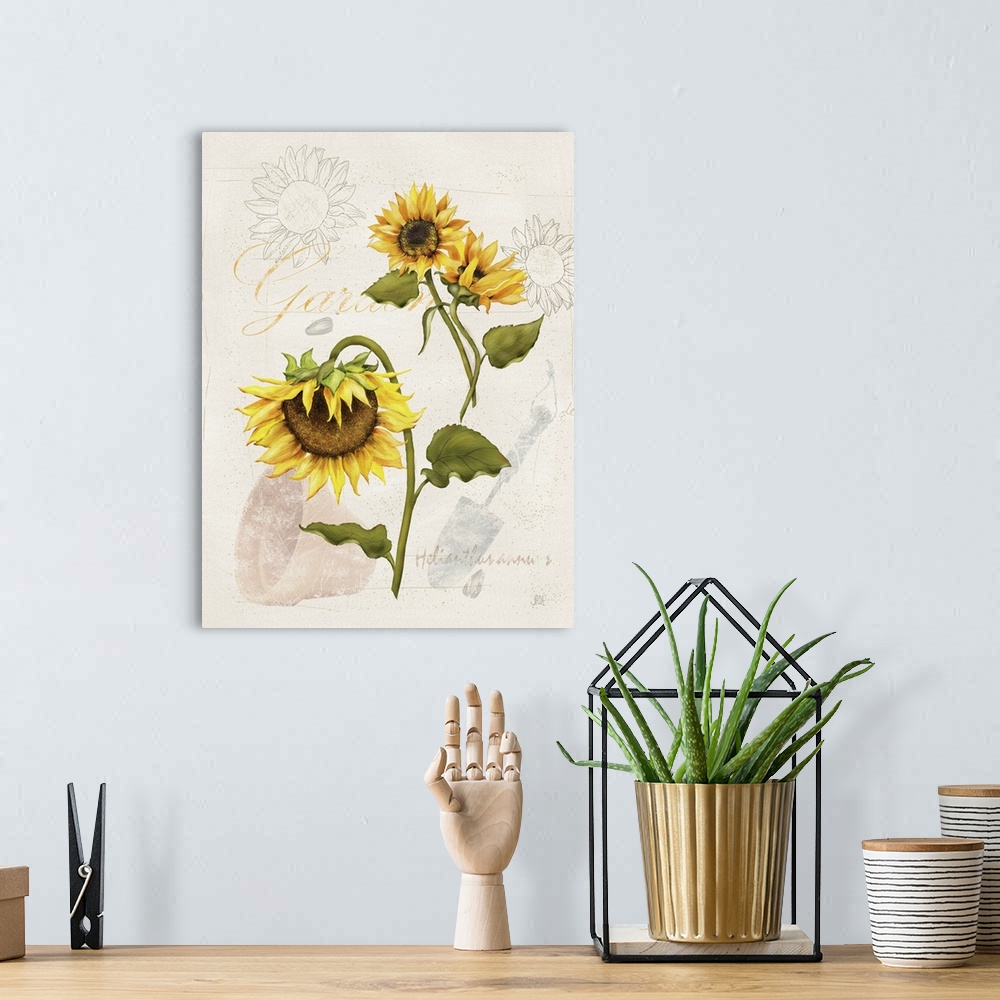 A bohemian room featuring Romantic Sunflower I