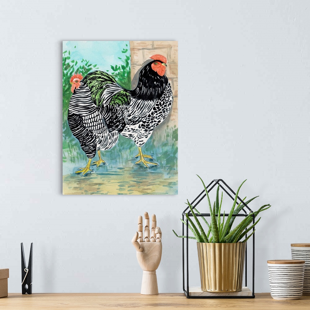 A bohemian room featuring Rooster In The Yard II