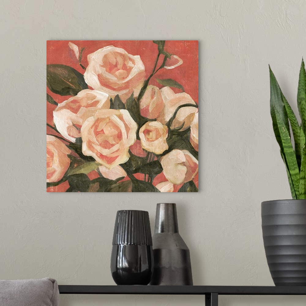 A modern room featuring Rose Tangle II