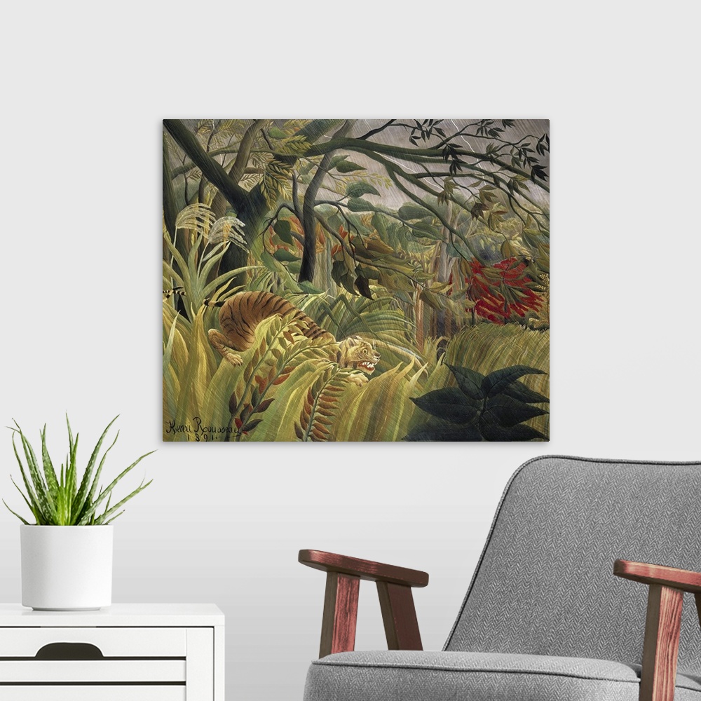 A modern room featuring Rousseau's Jungle V