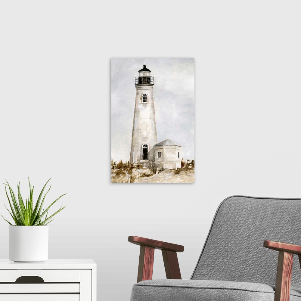 A modern room featuring Rustic Lighthouse I