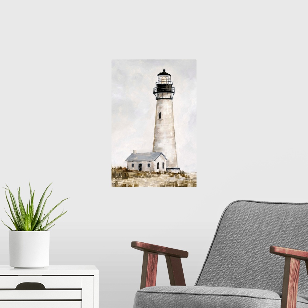 A modern room featuring Rustic Lighthouse II