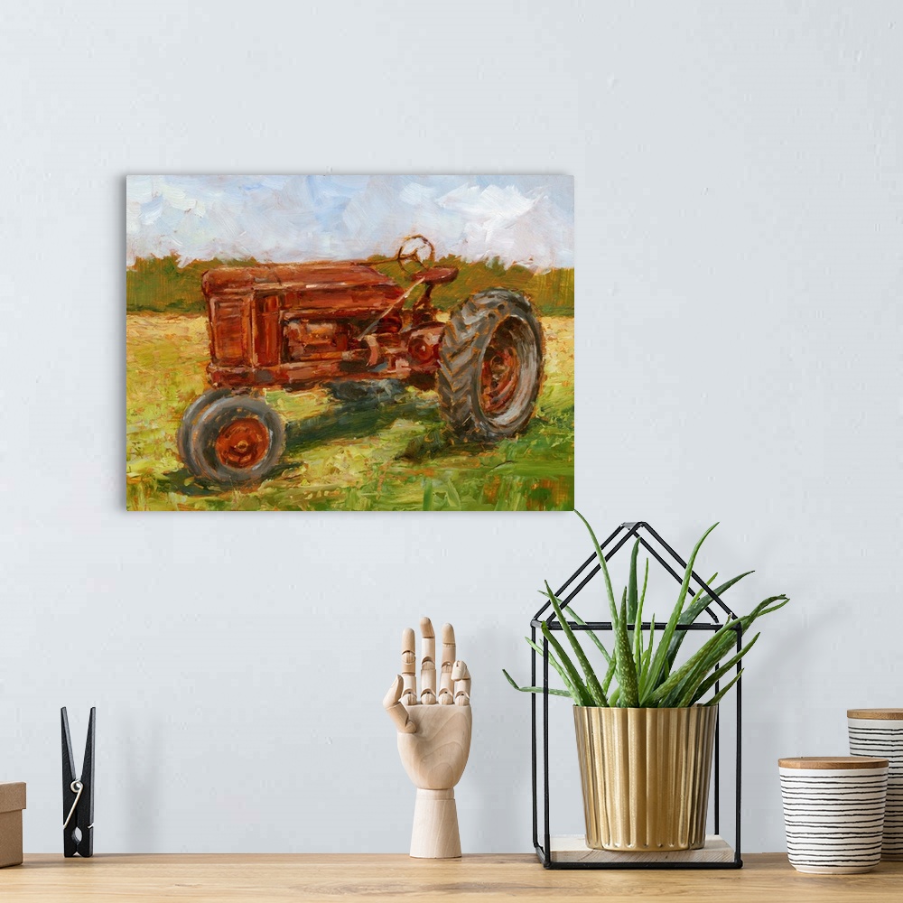 A bohemian room featuring Rustic Tractors II