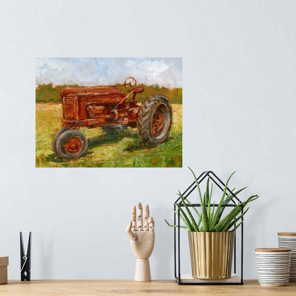 A bohemian room featuring Rustic Tractors II