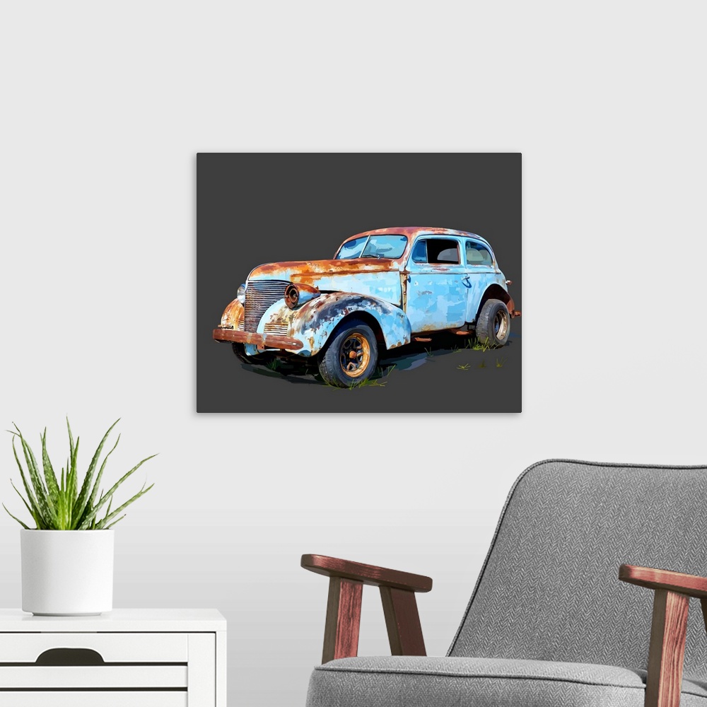 A modern room featuring Rusty Car I