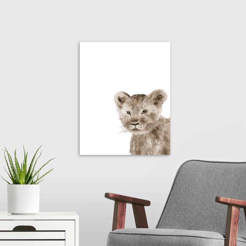 A modern room featuring Safari Animal Portraits I