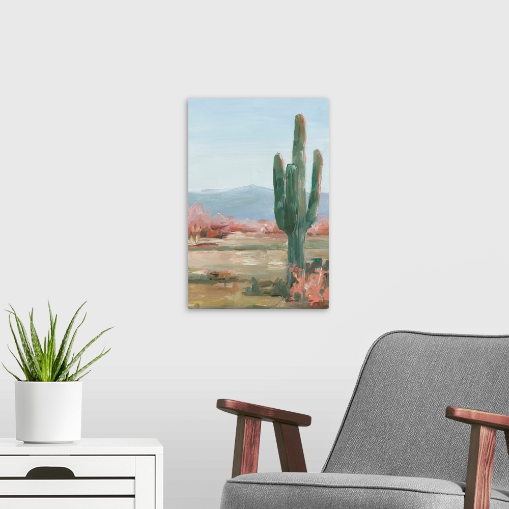 A modern room featuring Saguaro Cactus Study II