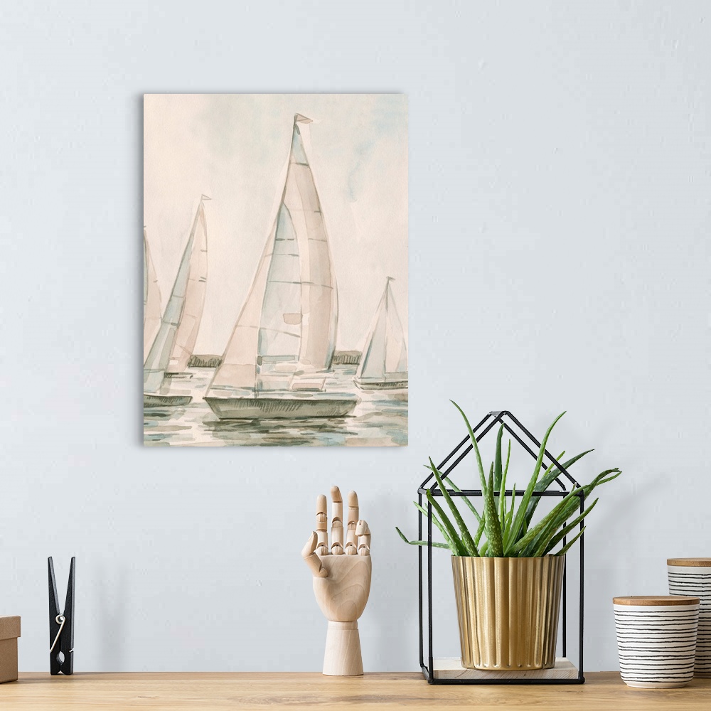 A bohemian room featuring Sail Scribble I