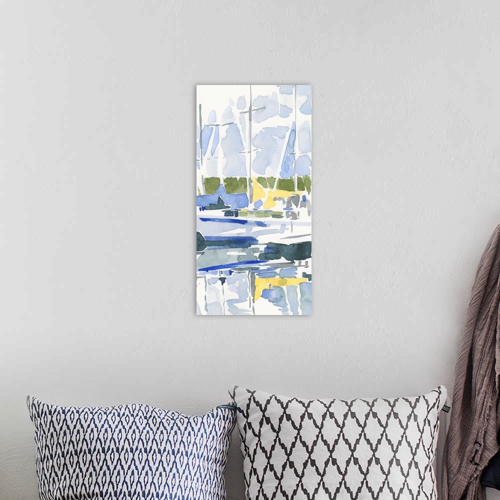 A bohemian room featuring Sailboat Reflections II