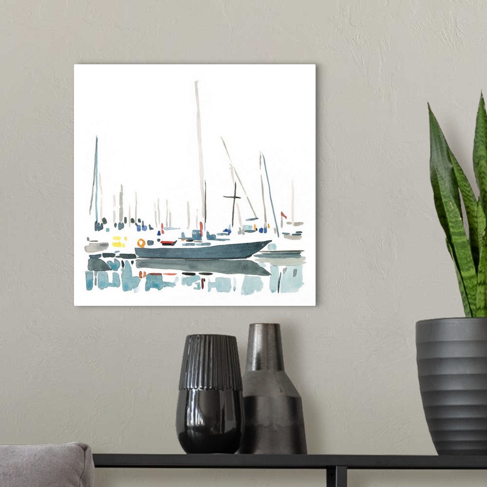 A modern room featuring Sailboat Scenery I