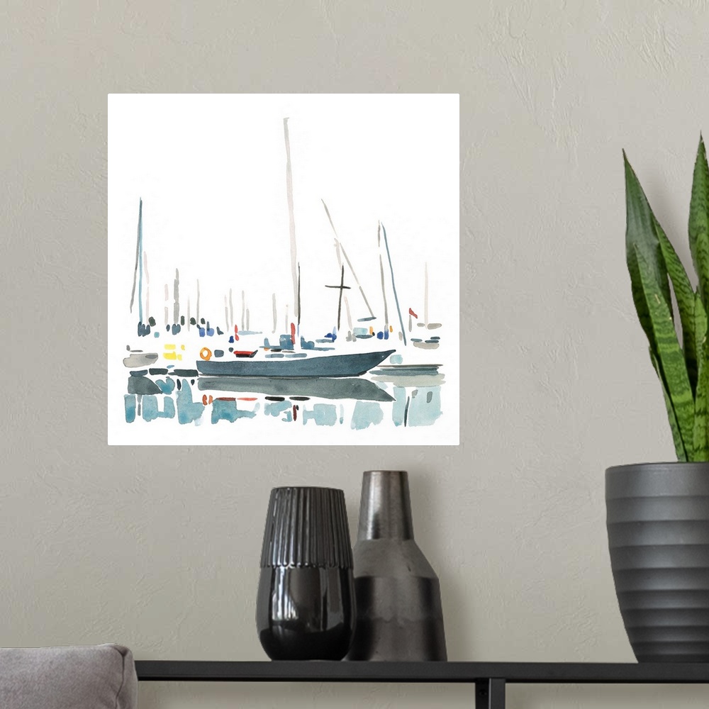 A modern room featuring Sailboat Scenery I