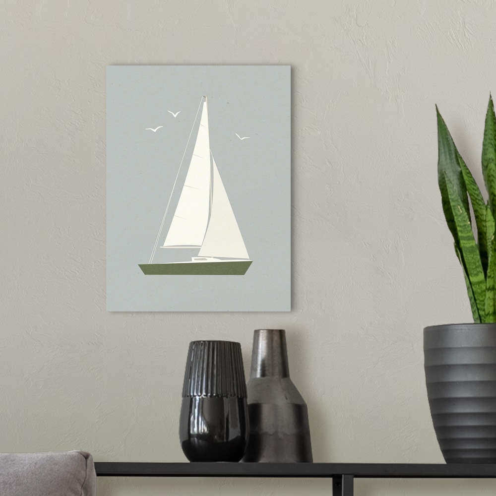 A modern room featuring Sailboat Shapes I