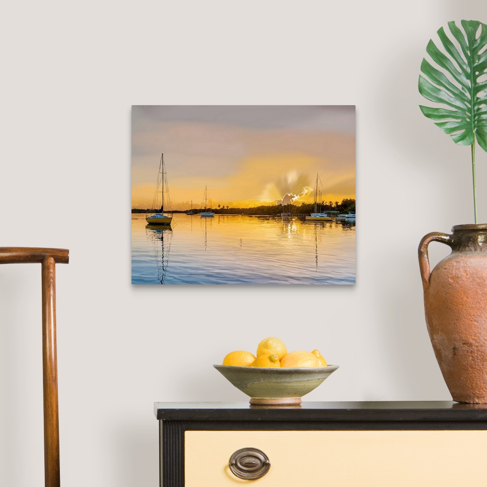 A traditional room featuring Sailing Portrait II