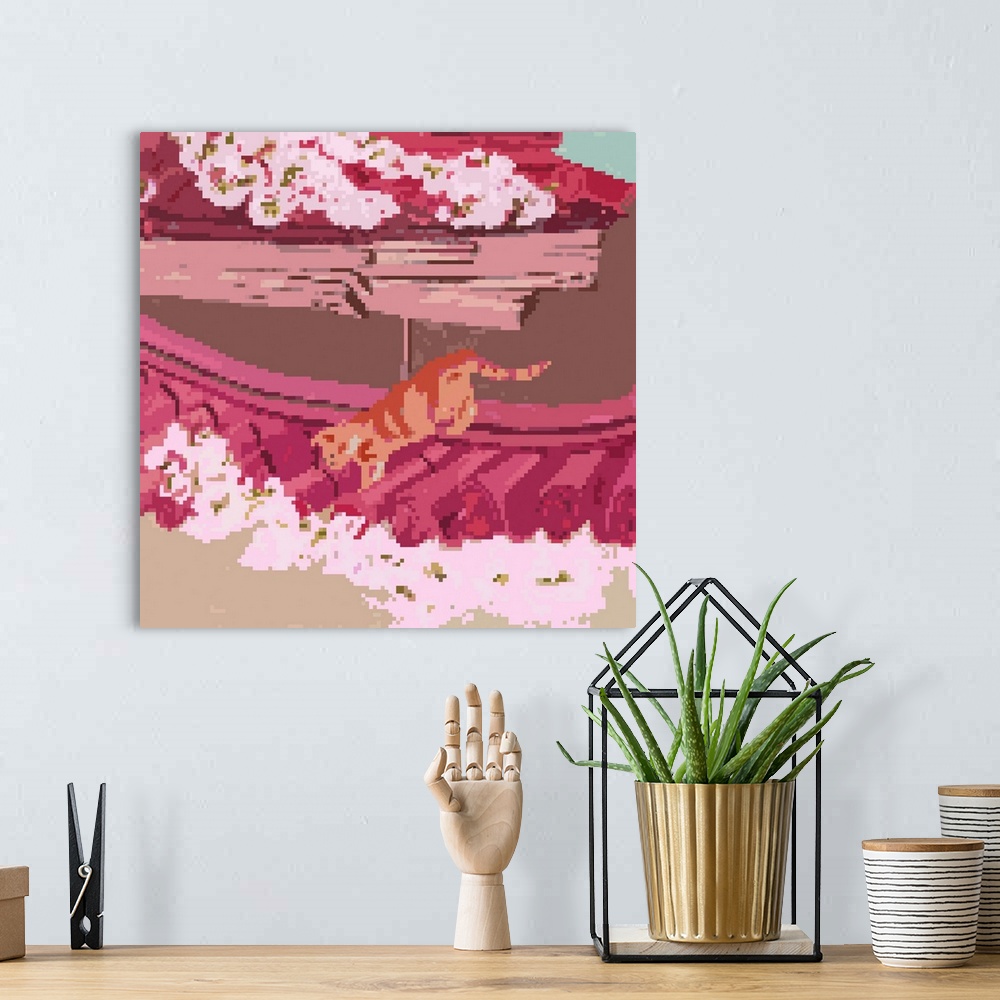 A bohemian room featuring Sakura Cat II