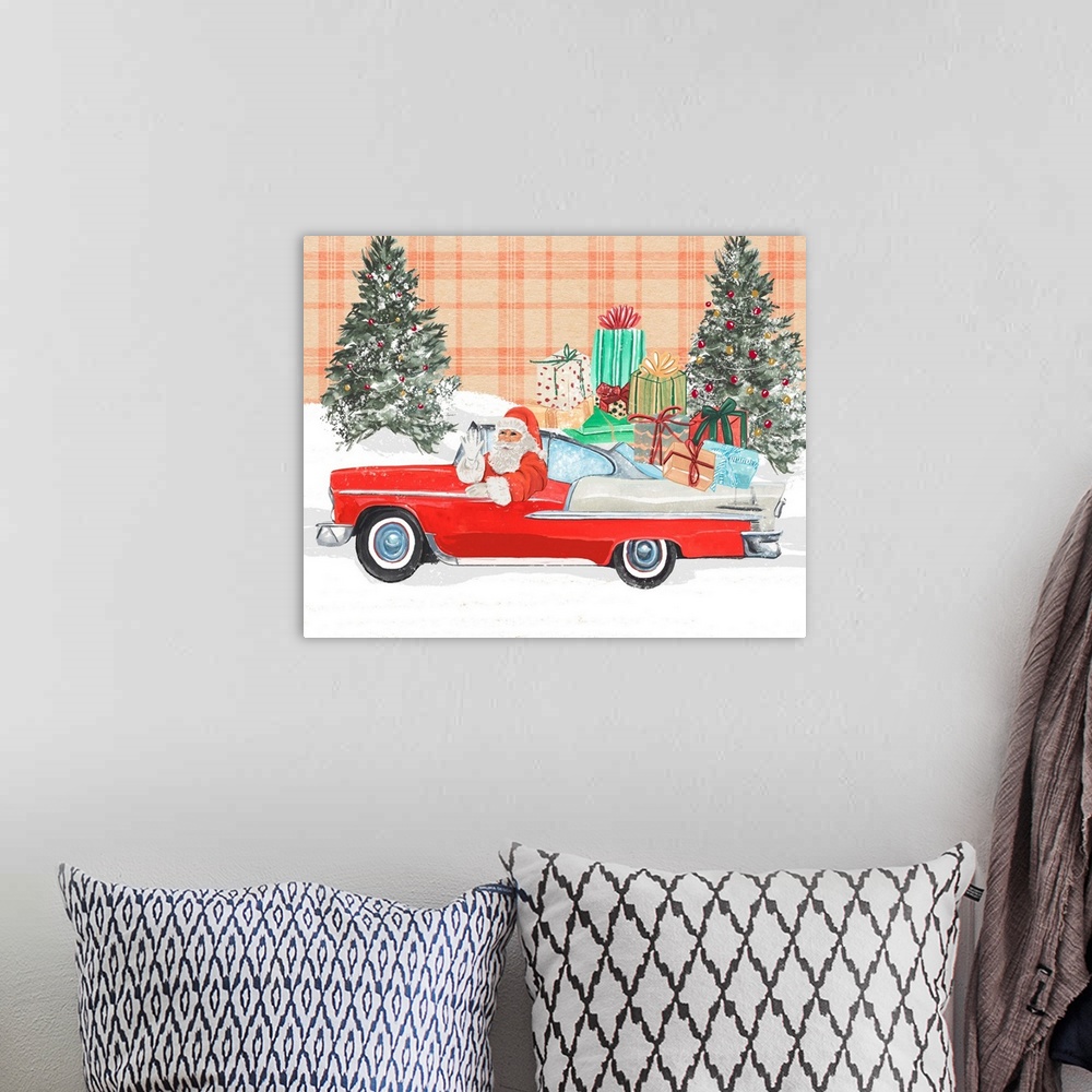 A bohemian room featuring Santa On Wheels II