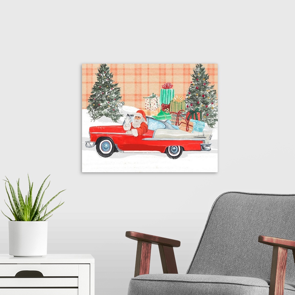 A modern room featuring Santa On Wheels II