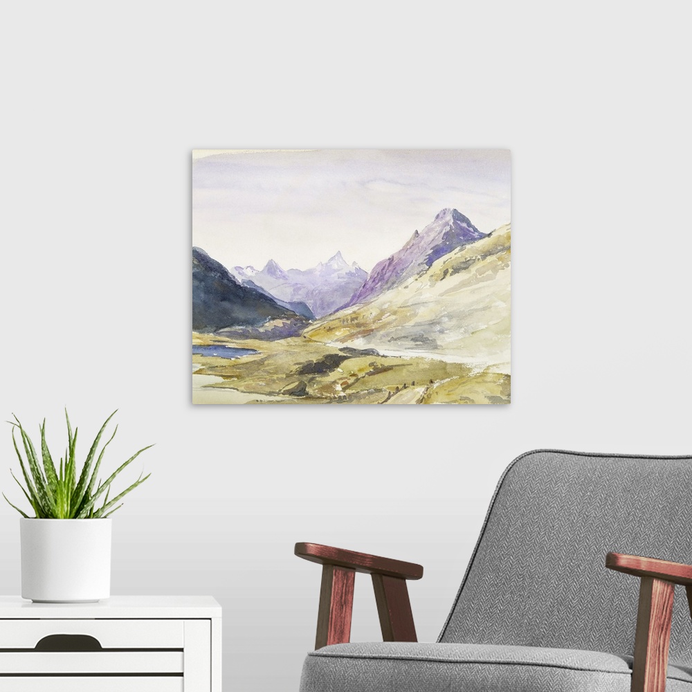 A modern room featuring Sargent Mountainous Landscapes VI