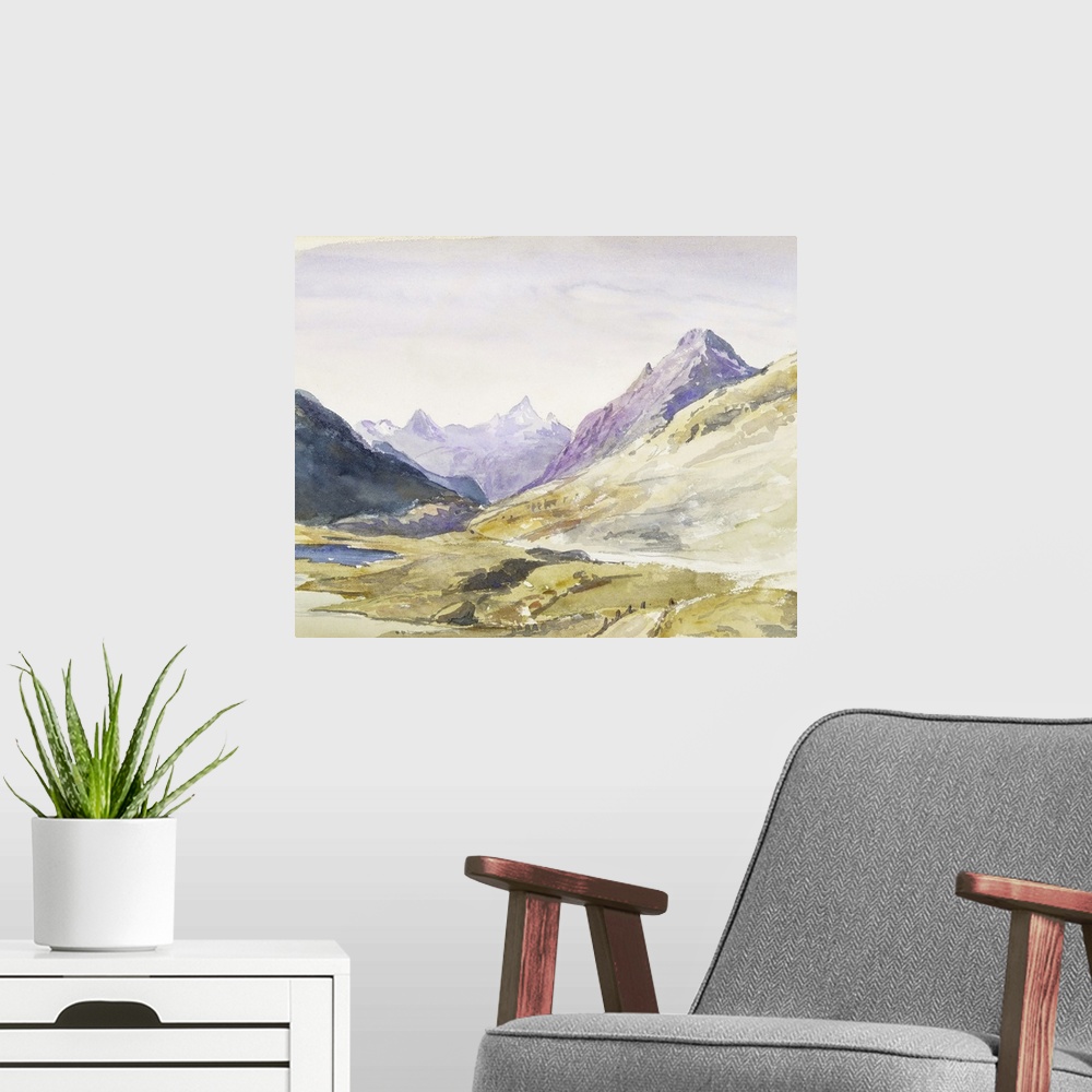 A modern room featuring Sargent Mountainous Landscapes VI