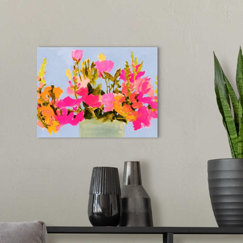 A modern room featuring Saturated Spring Blooms I