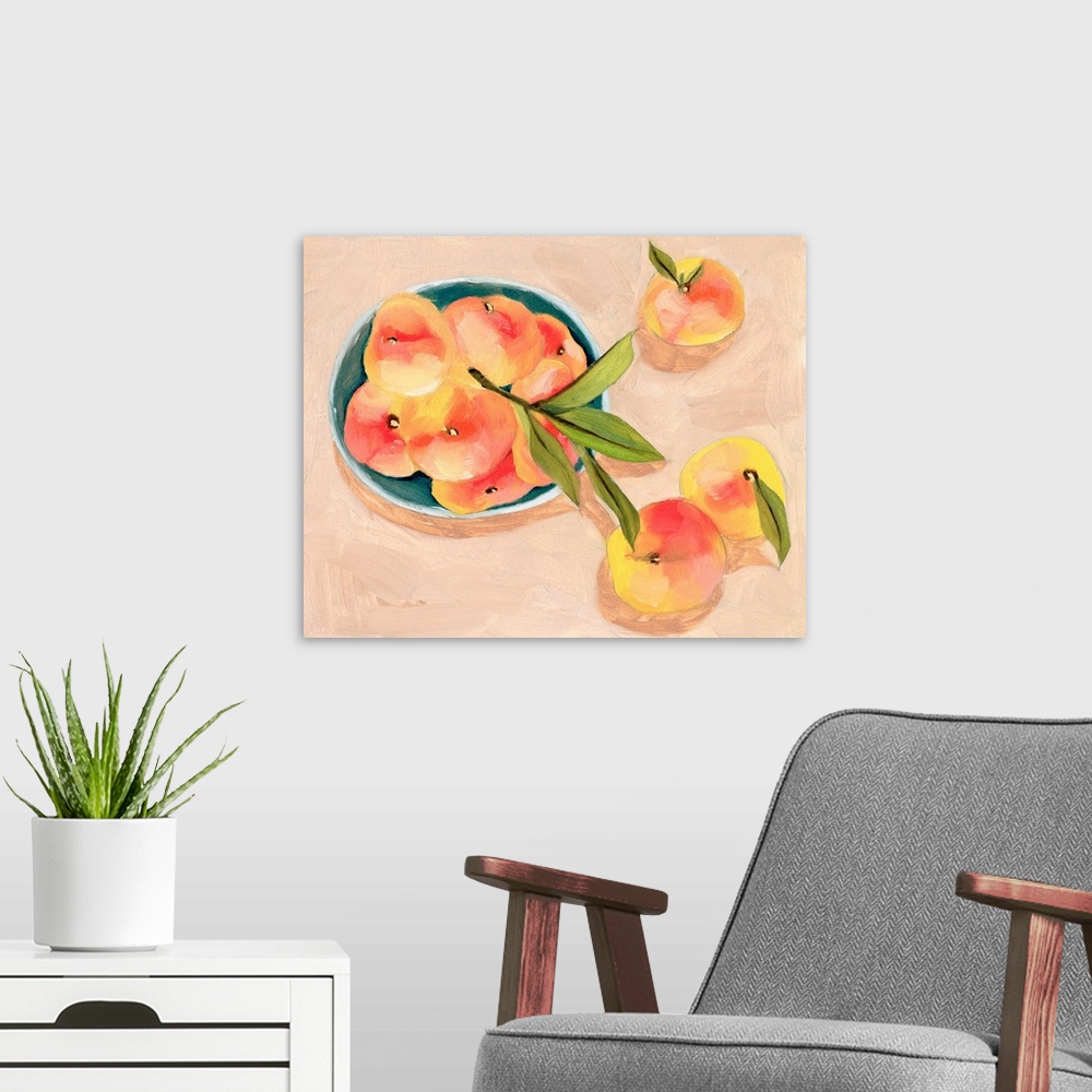 A modern room featuring Saturn Peaches I