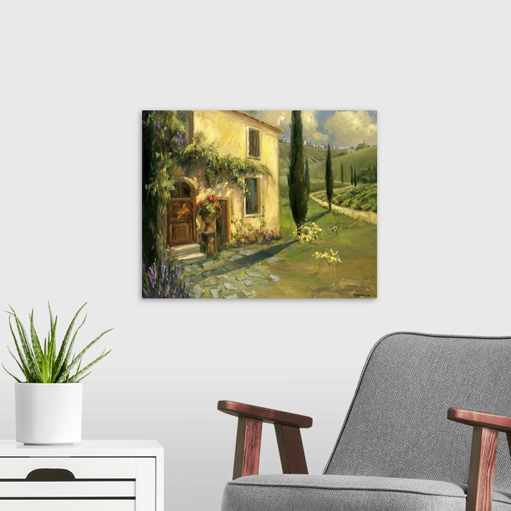 A modern room featuring Scenic Italy I