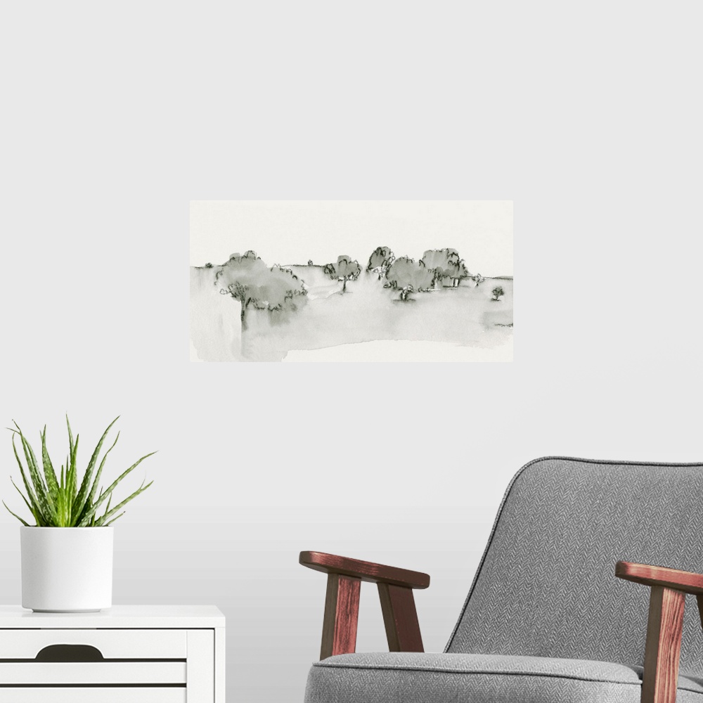 A modern room featuring Scenic Scribble I