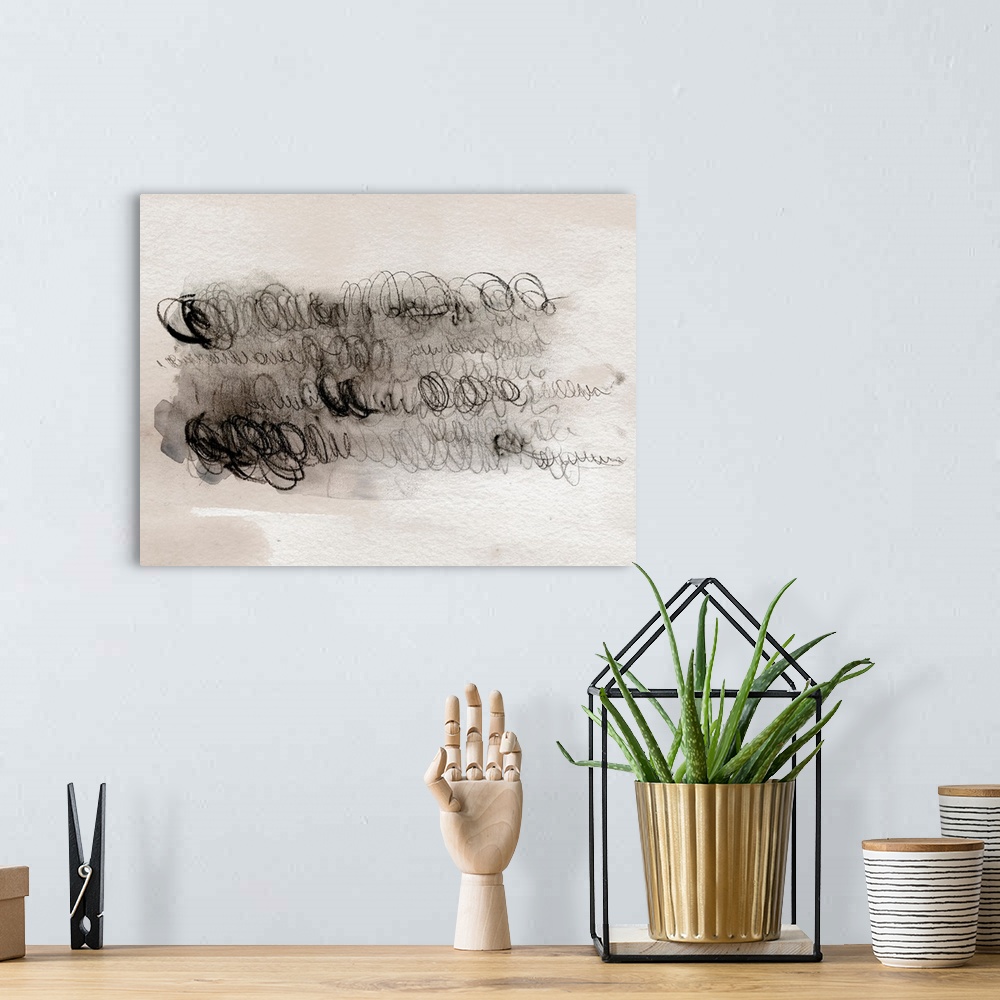 A bohemian room featuring Scribble Abstracts I