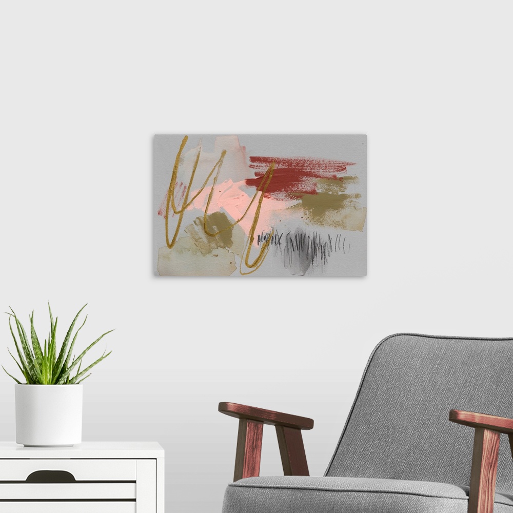 A modern room featuring Scribbles & Paint II