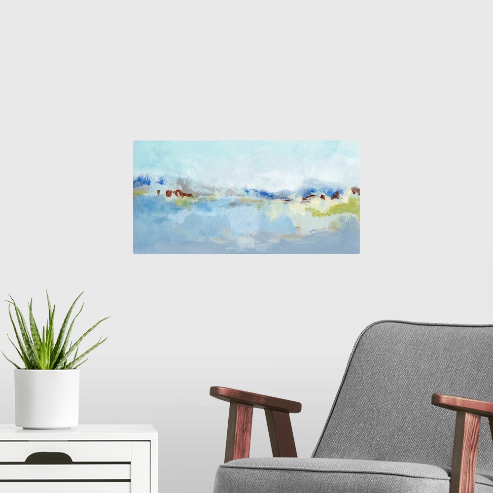 A modern room featuring Sea Breeze Landscape I