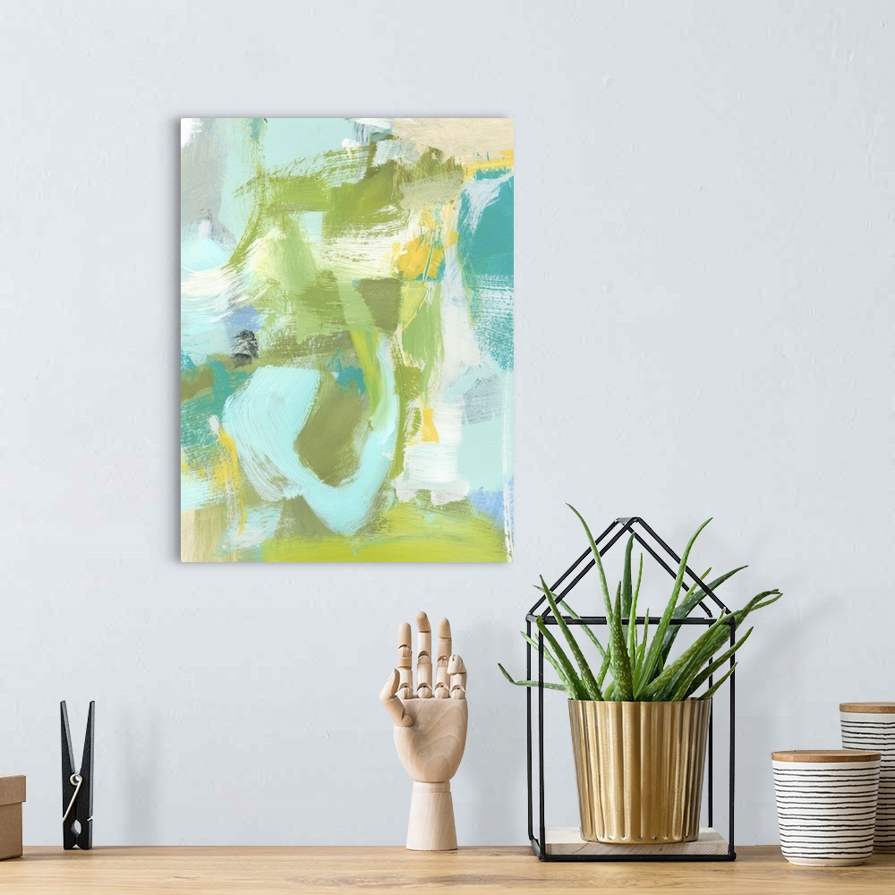 A bohemian room featuring Sea Glass Abstraction I