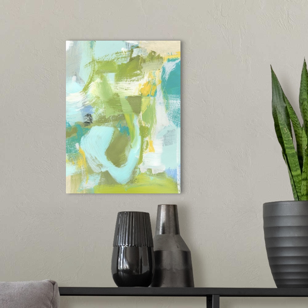 A modern room featuring Sea Glass Abstraction I