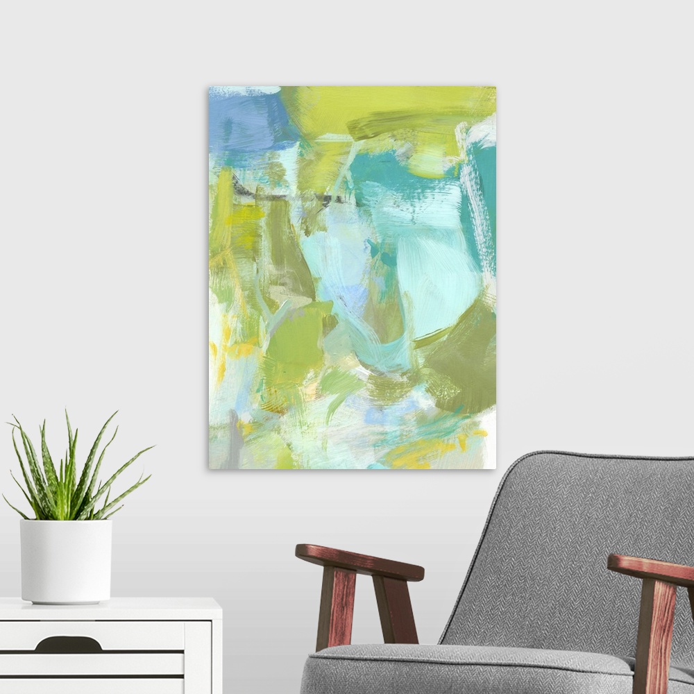 A modern room featuring Sea Glass Abstraction II
