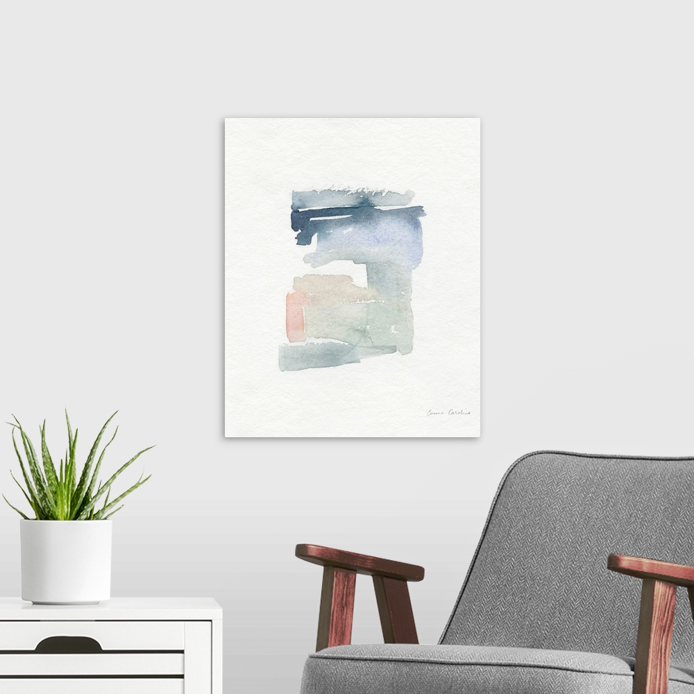 A modern room featuring Sea Glass Color Studies I