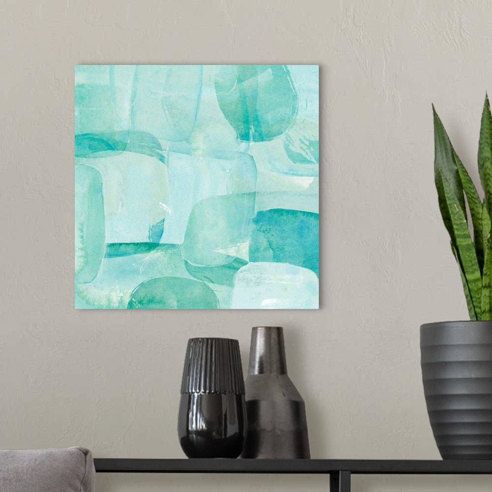A modern room featuring Sea Glass Reflection II