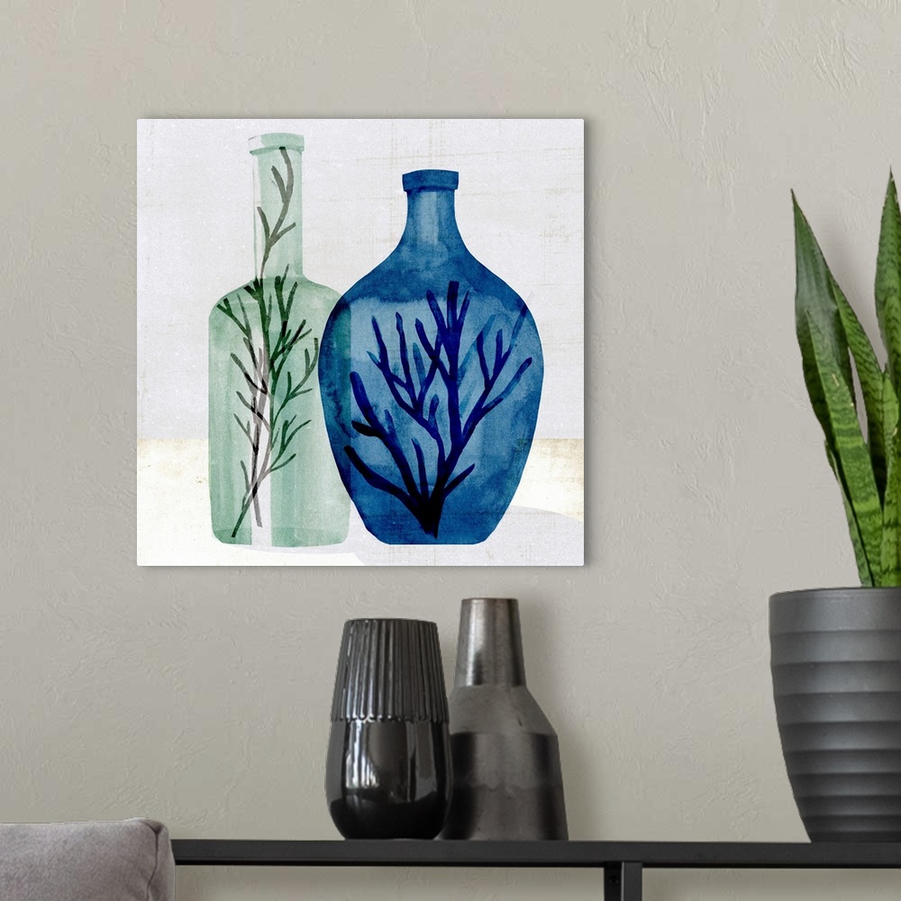 A modern room featuring Sea Glass Vase I