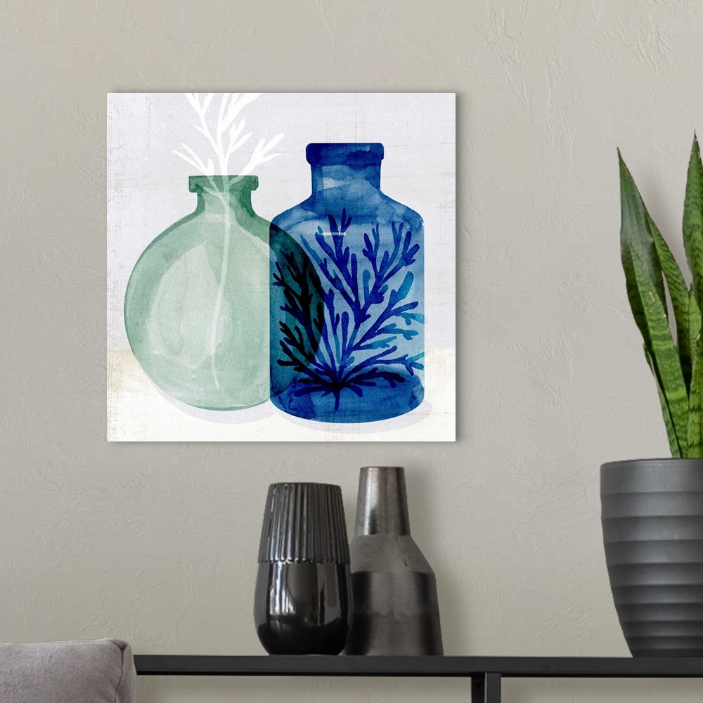 A modern room featuring Sea Glass Vase II