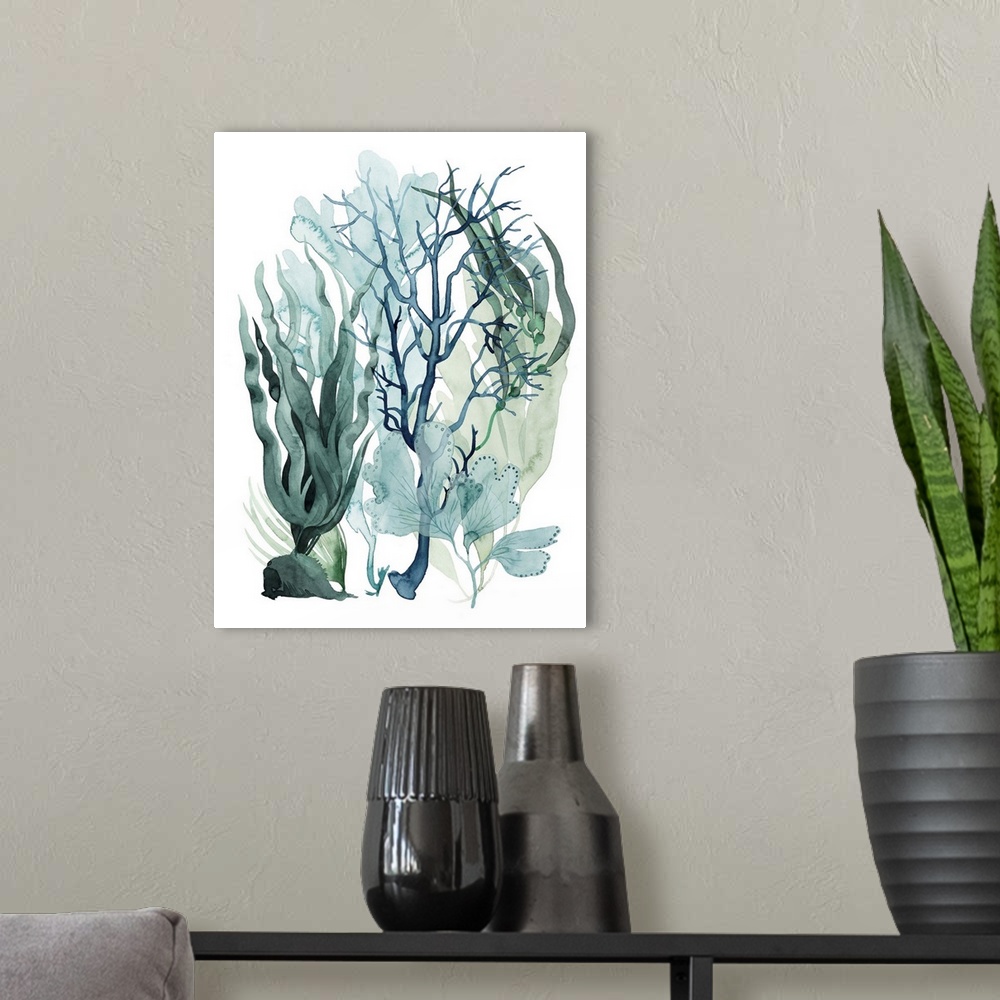 A modern room featuring Sea Leaves IV