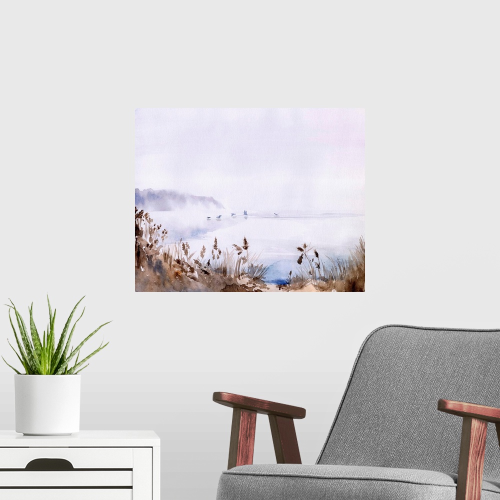 A modern room featuring Sea Oats Mist I