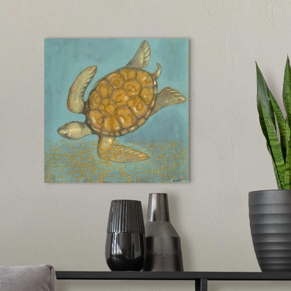 A modern room featuring Sea Turtle II
