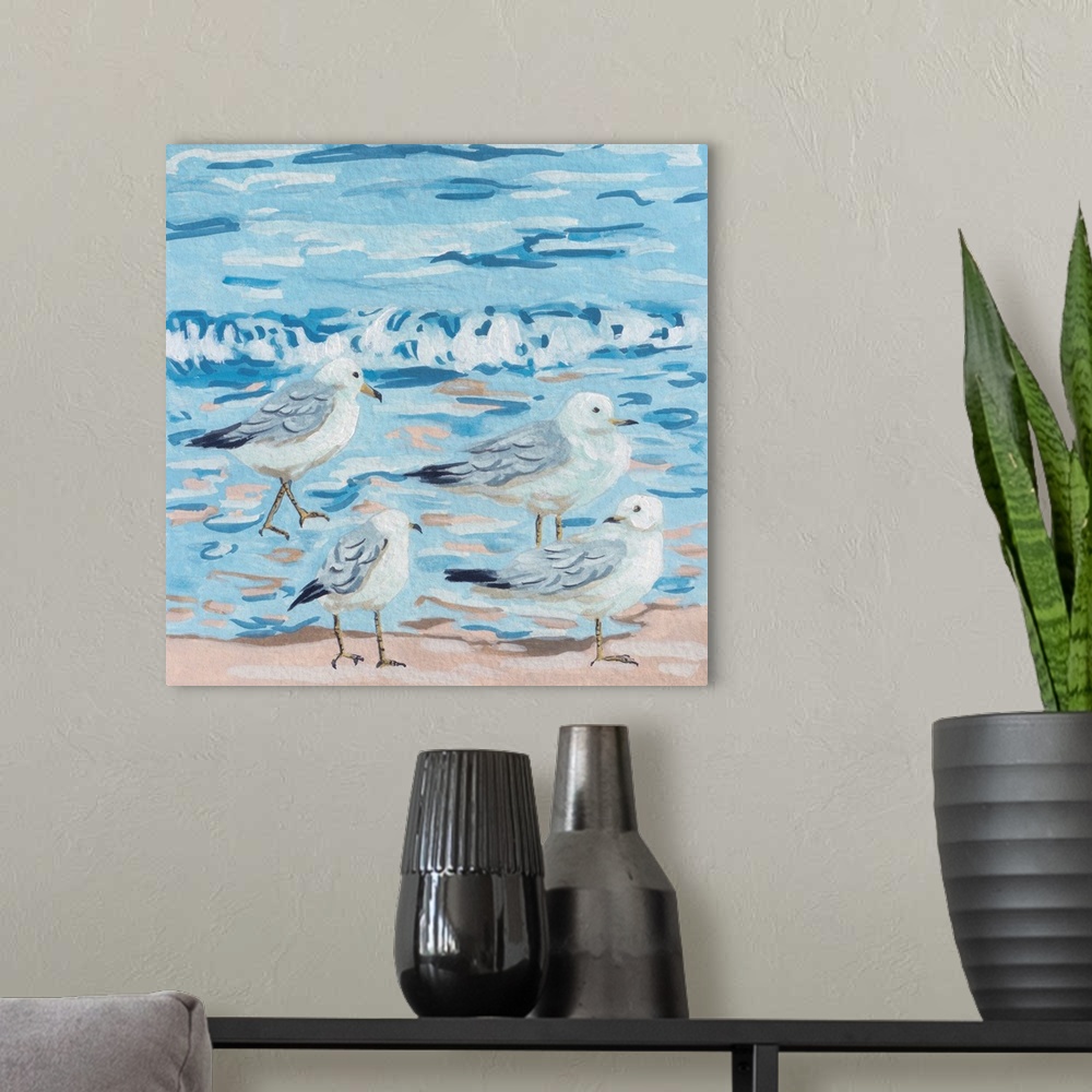 A modern room featuring Seagull Birds I