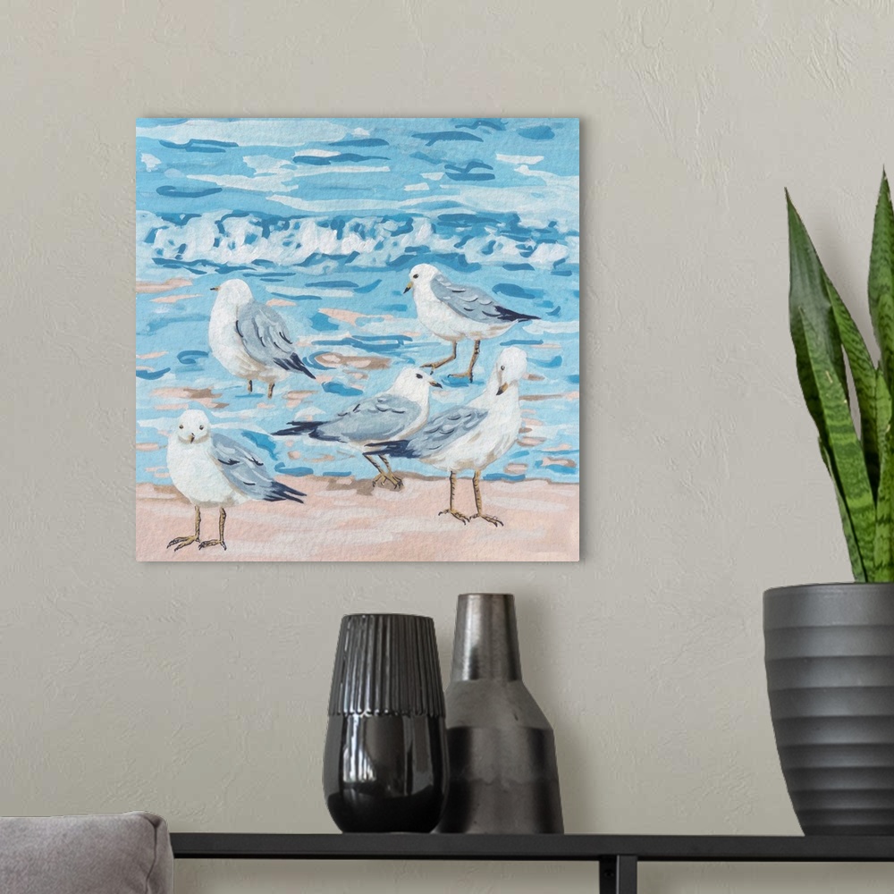 A modern room featuring Seagull Birds II