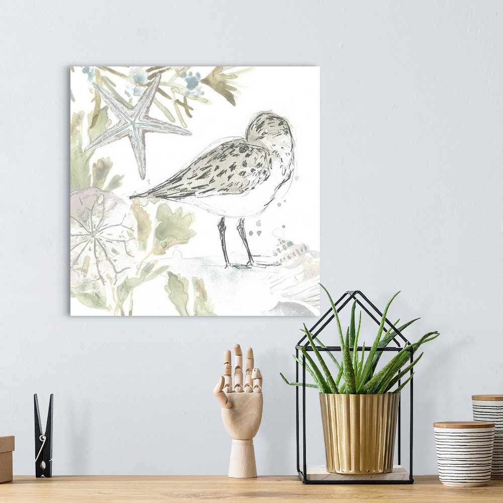 A bohemian room featuring Seaside Sandpipers I