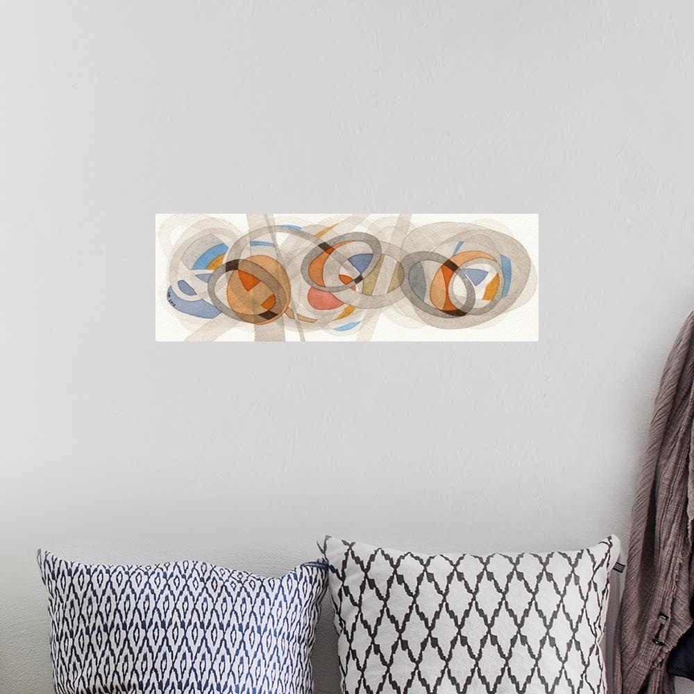 A bohemian room featuring Sepia and Orange Circles