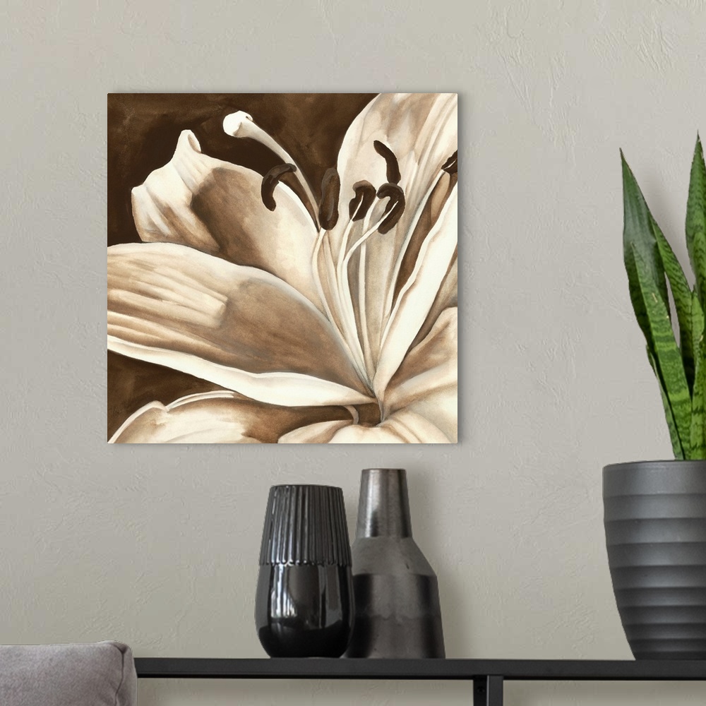 A modern room featuring Sepia Lily I