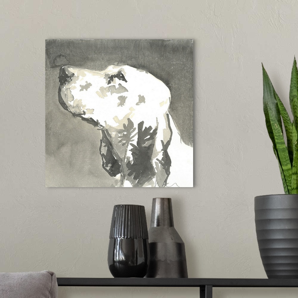 A modern room featuring Sepia Modern Dog V