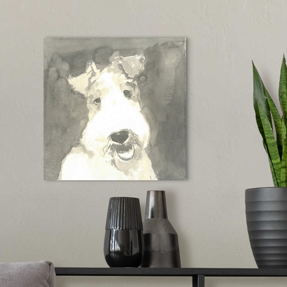 A modern room featuring Sepia Modern Dog VI