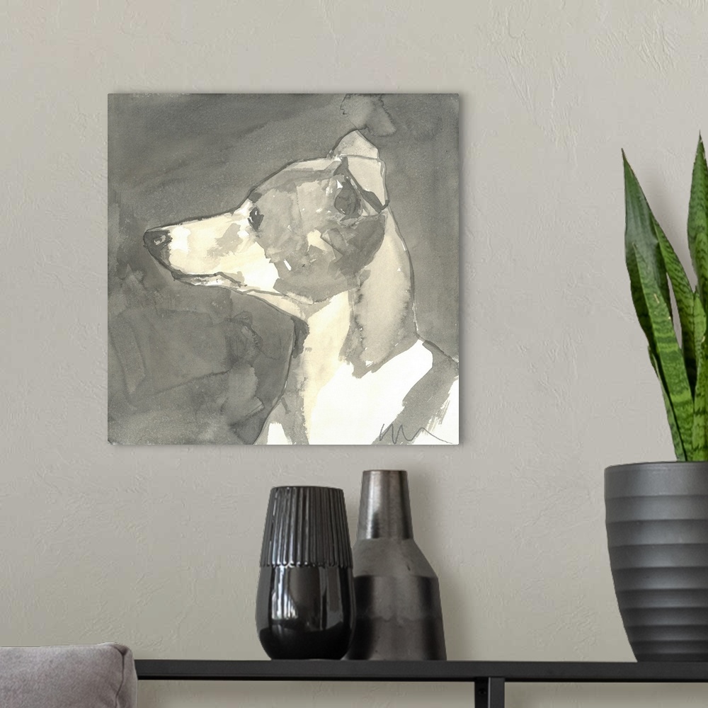 A modern room featuring Sepia Modern Dog VII