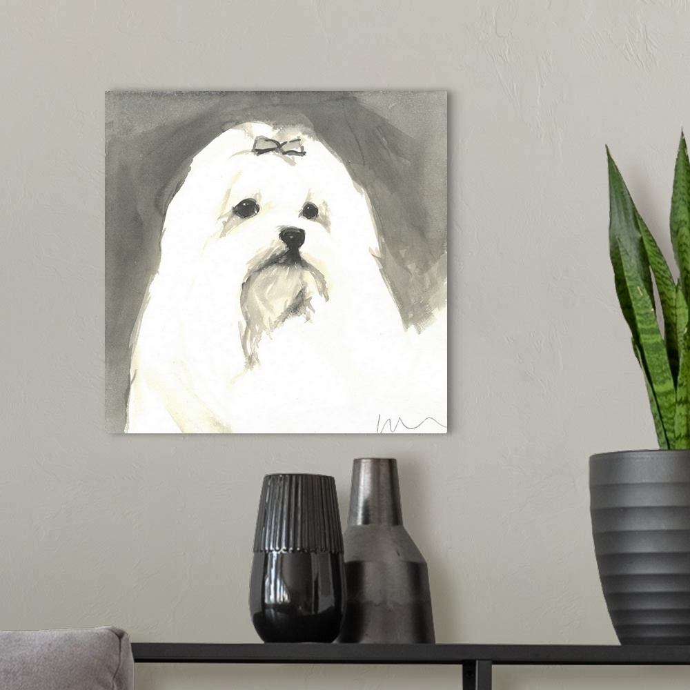 A modern room featuring Sepia Modern Dog VIII